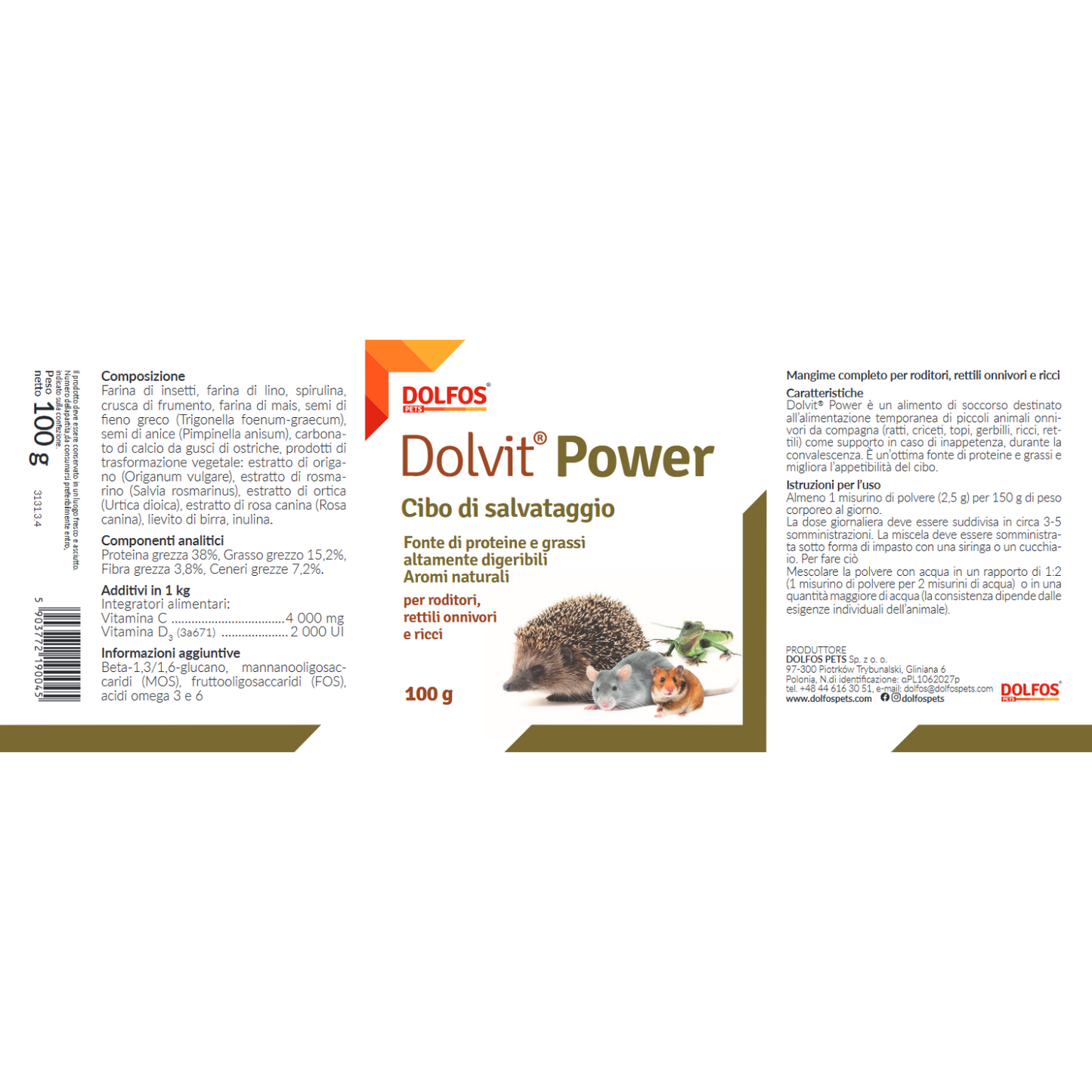 Dolvit Power " .. alimento di soccorso nei periodi di inappetenza.. per onnivori"