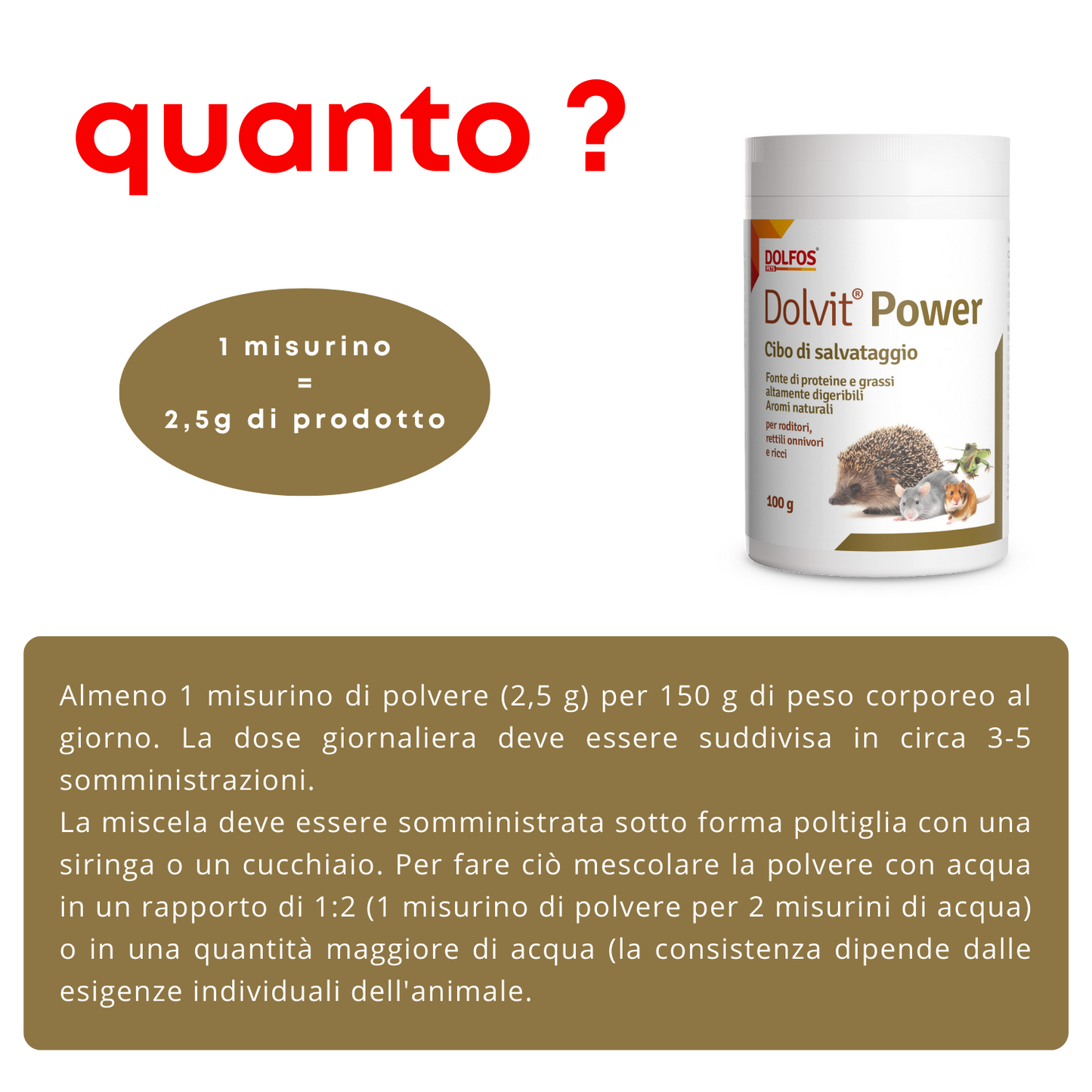 Dolvit Power " .. alimento di soccorso nei periodi di inappetenza.. per onnivori"