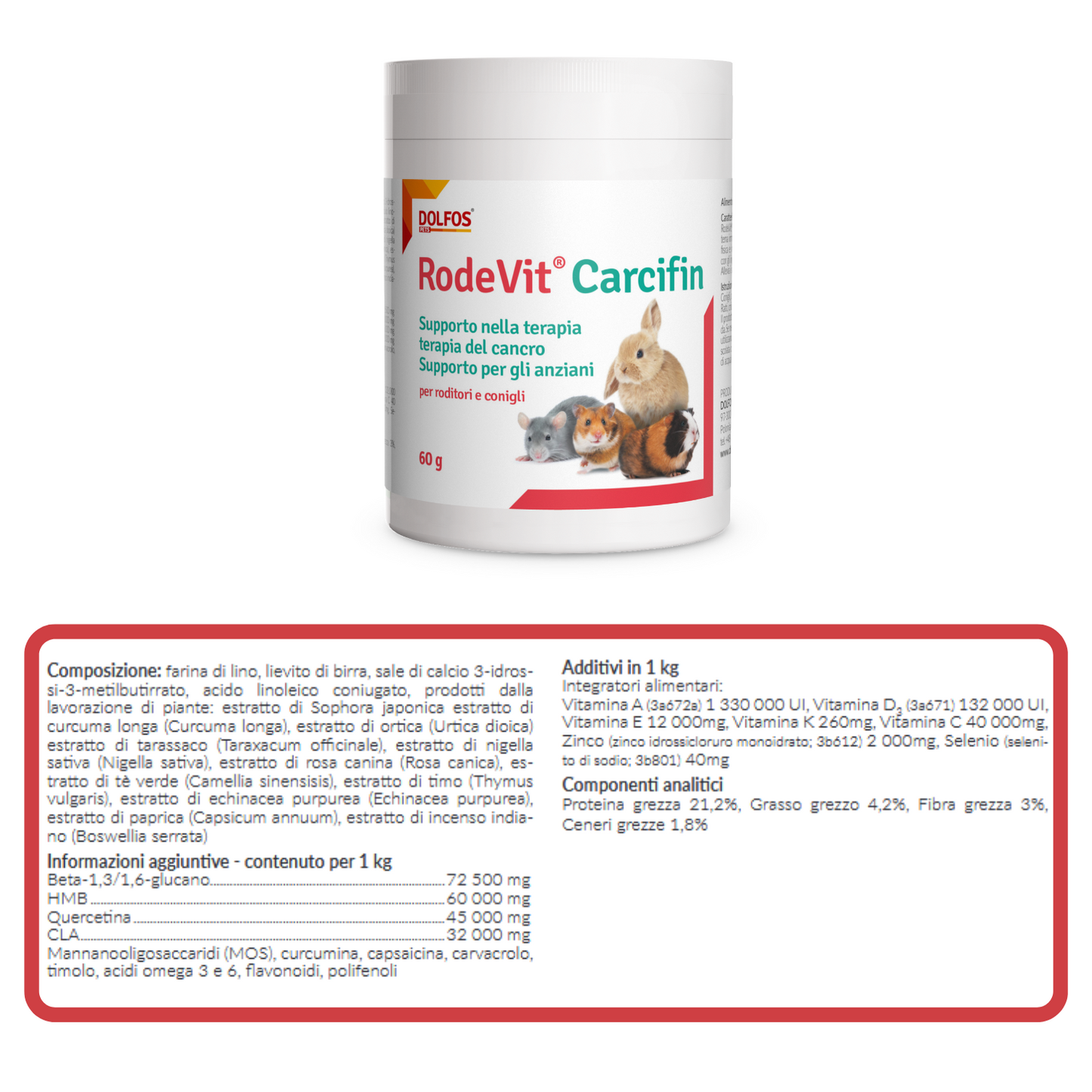 RodeVit Carcifin " .. supporto alla terapia contro il cancro, supporto per anziani.."