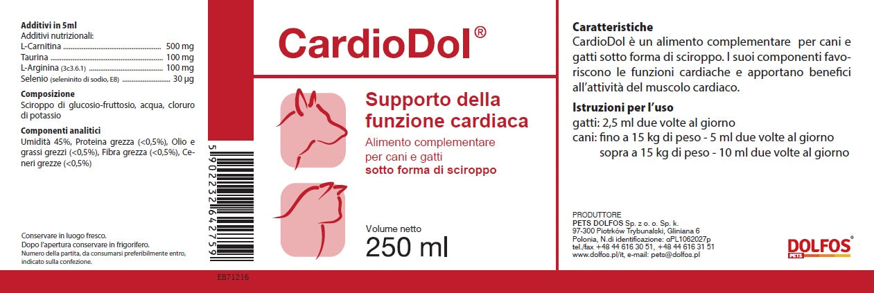 CardioDol 250 "... sciroppo a base di Taurina e Carnitina..."