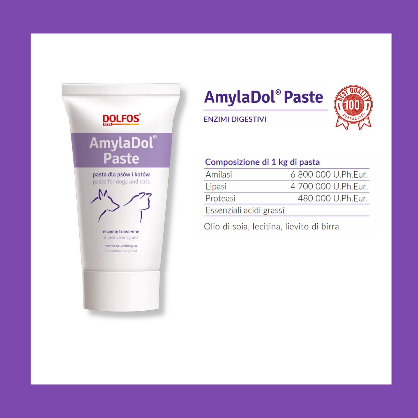 AmylaDol Paste 50 - "..... enzimi digestivi naturali, Amilasi - Lipasi - Proteasi"