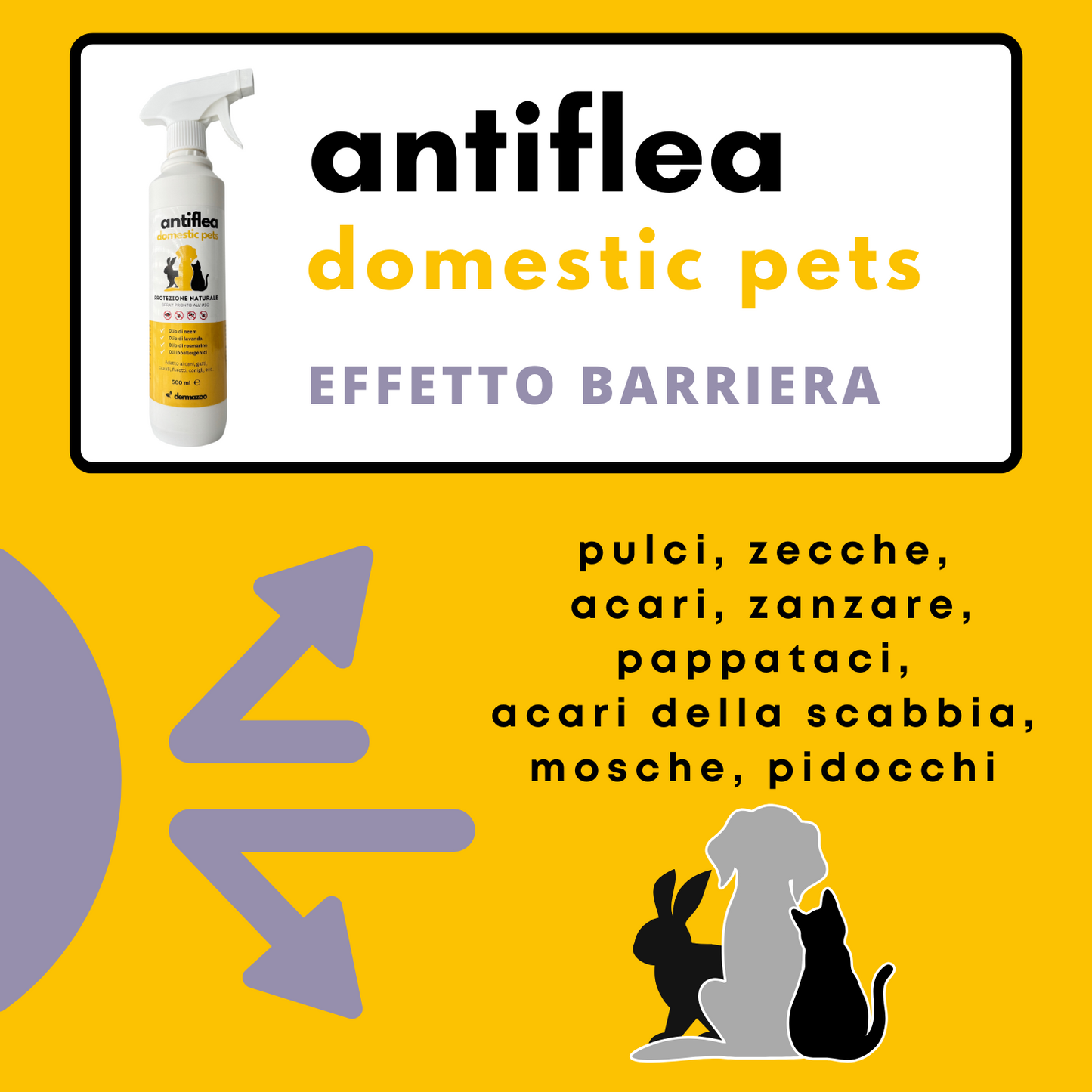 dermazoo - Antiflea domestic pets Repellente Spray per cani