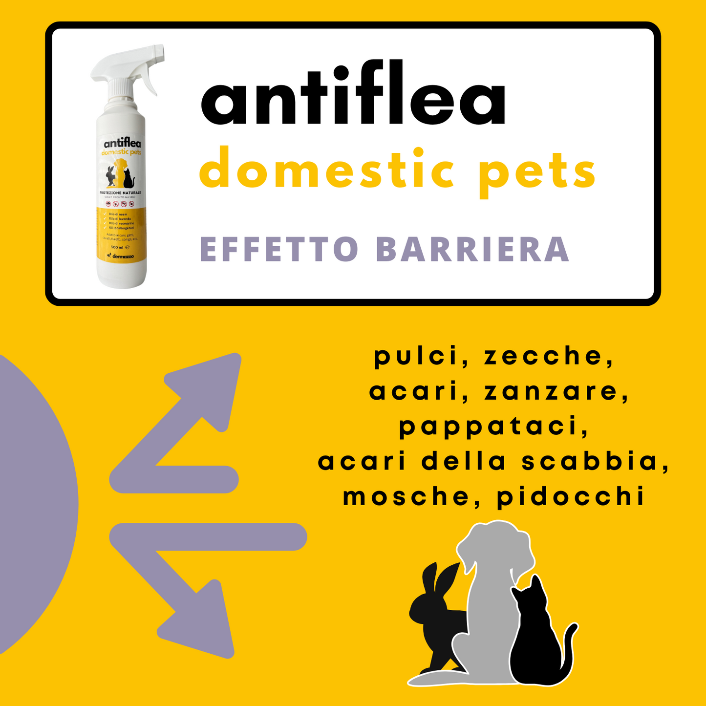 dermazoo - Antiflea domestic pets Repellente Spray per gatti