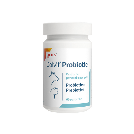 Dolvit Probiotic 60 "... probiotici e prebiotici MOS per ristabilire la flora batterica intestinale "