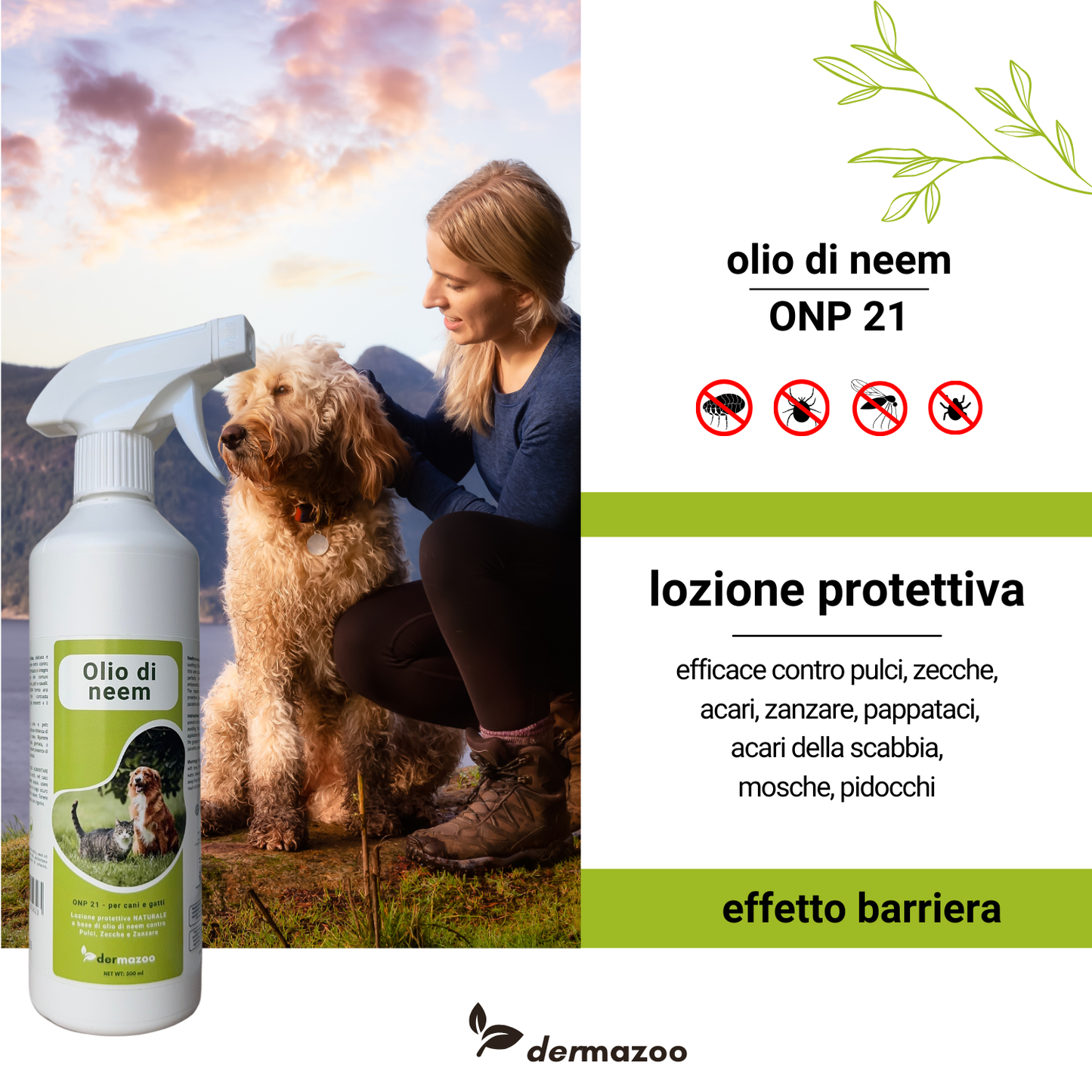 dermazoo - Olio di Neem per Cani Repellente Spray