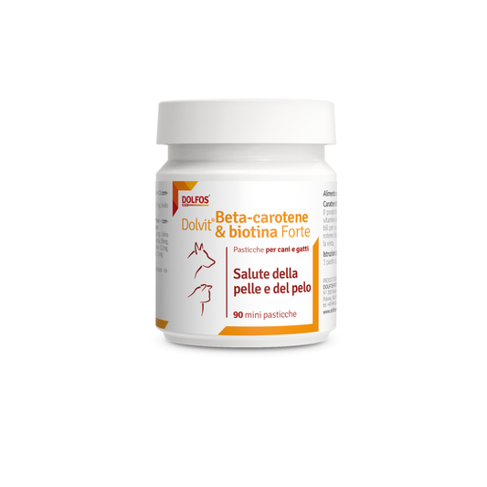 Dolvit Beta Carotene & Biotina Forte mini 90 "... un aiuto per i periodi di muta, pelle secca .."