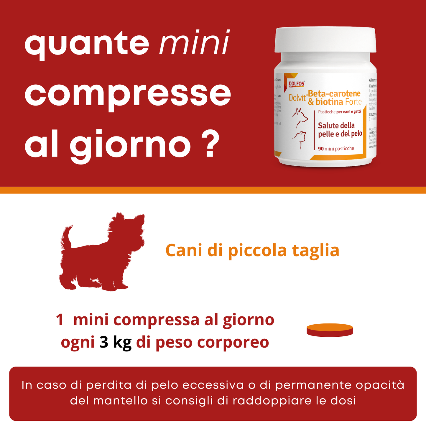 Dolvit Beta Carotene & Biotina Forte mini 90 "... un aiuto per i periodi di muta, pelle secca .."