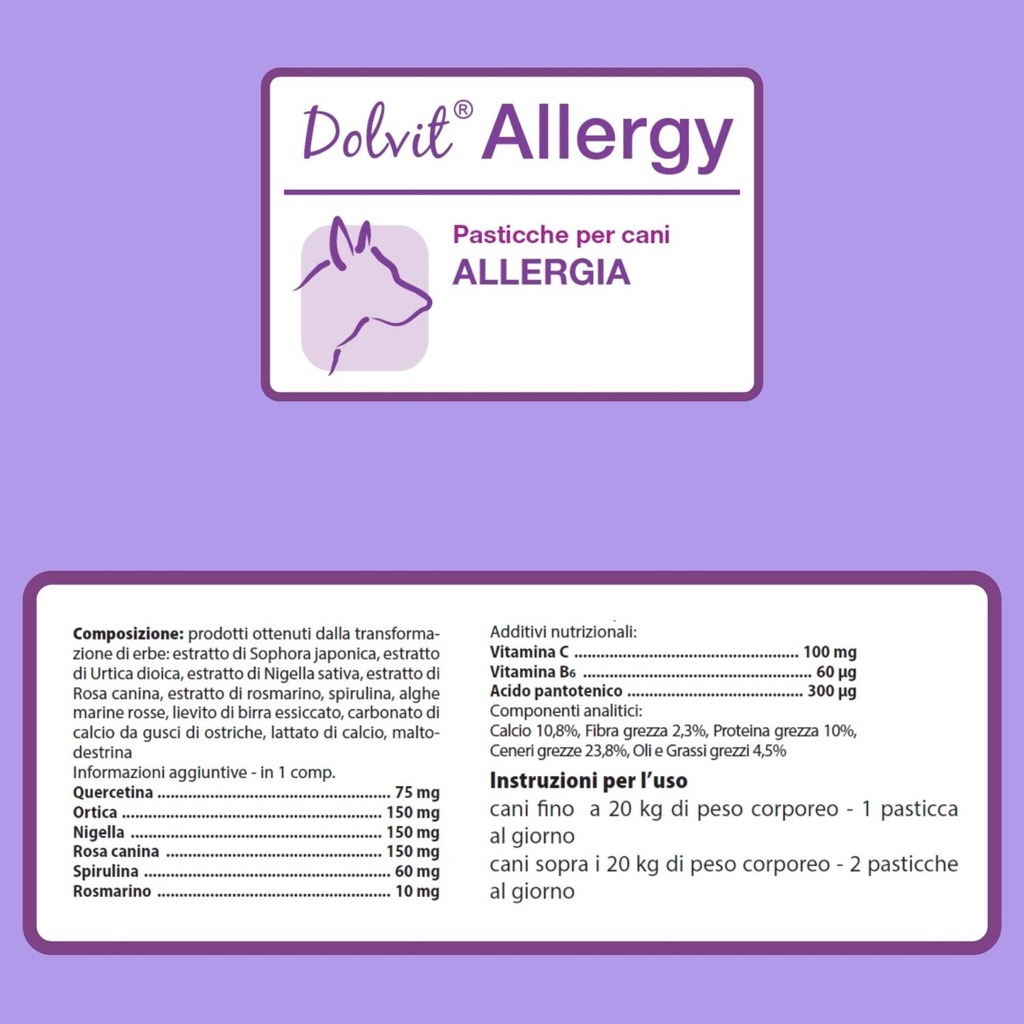 Dolvit Allergy 90 - Antistaminico Naturale per Cani