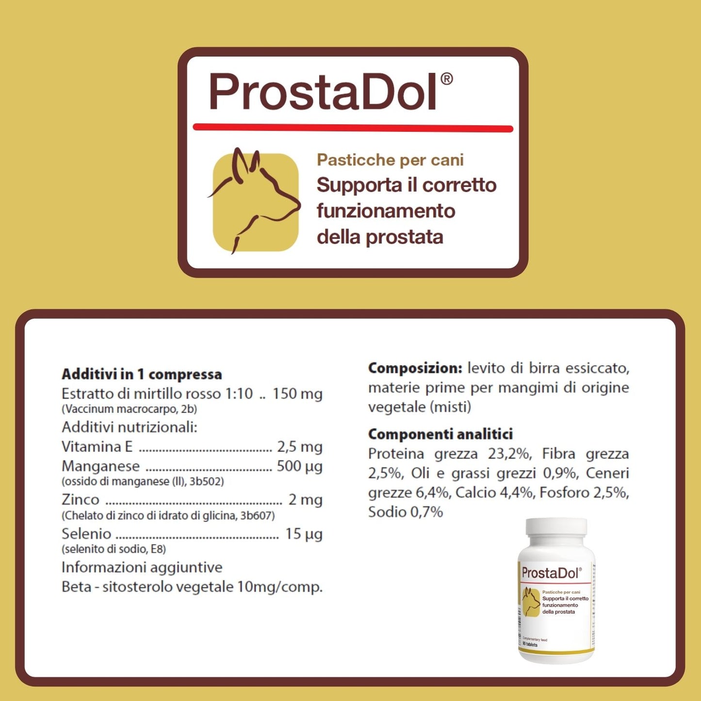 ProstaDol 90 ".... favorisce la funzionalità del prostata del cane ...."