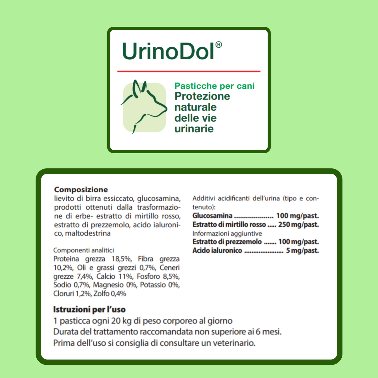 UrinoDol 60 "... protezione naturale delle vie urinarie del cane... "