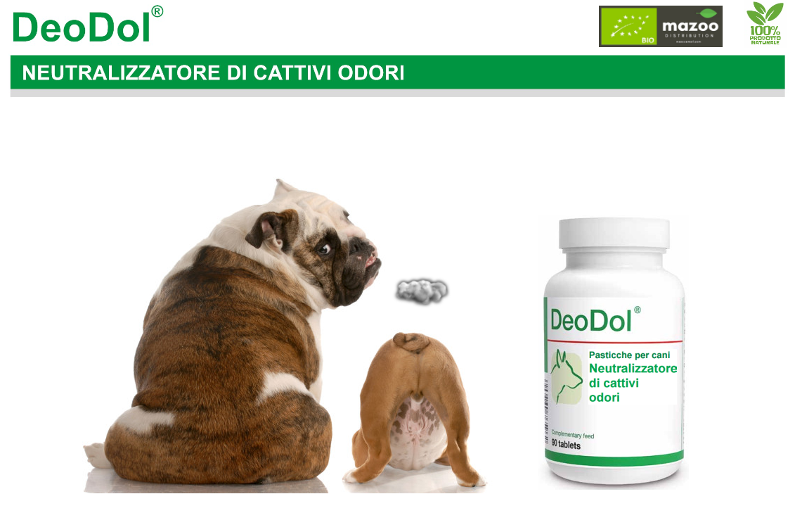 DeoDol 90 "..neutralizza i cattivi odori e regola i processi digestivi del cane.."