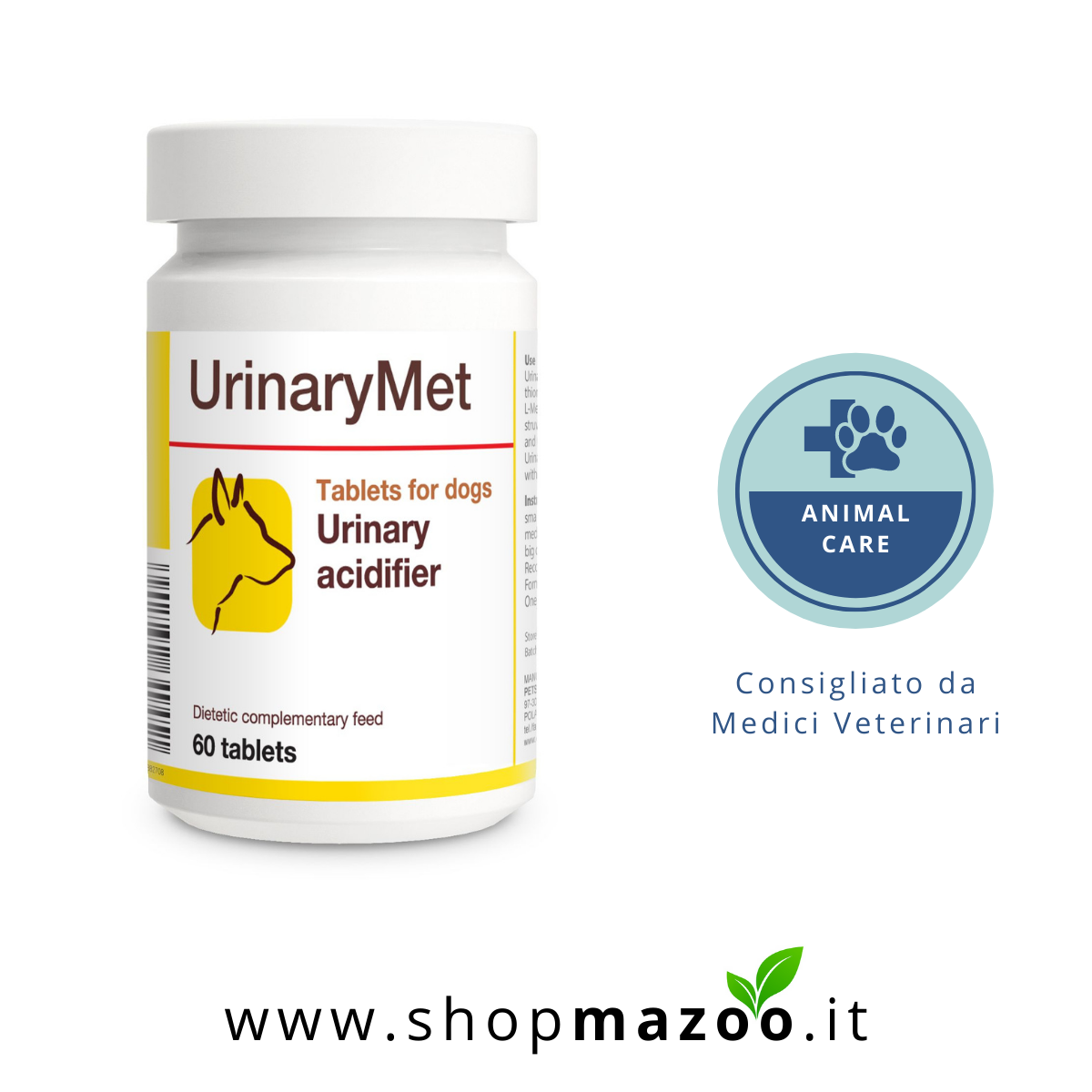UrinaryMet 60 ".... acidificante delle urine, a base di metionina.."