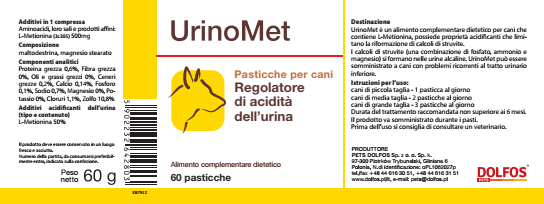 UrinaryMet 60 ".... acidificante delle urine, a base di metionina.."